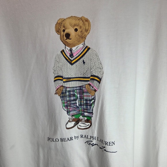 Polo Ralph Lauren Men's White Polo Bear Graphic XL T-Shirt Classic Fit - Picture 3 of 7